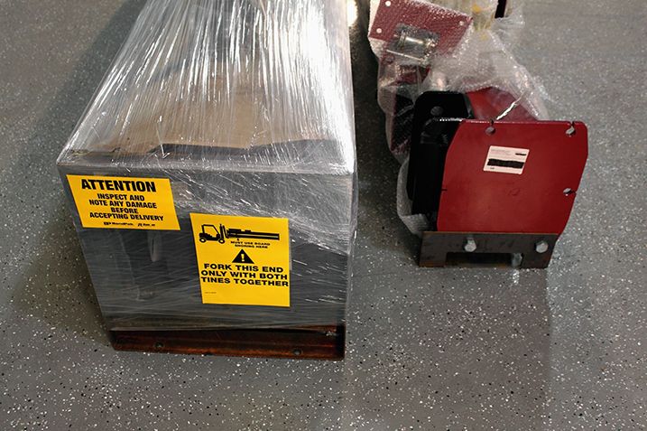 Bottom of Two-Post Lift Packaging