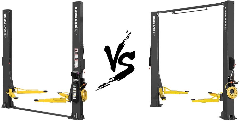 overhead vs floorplate two post lift models